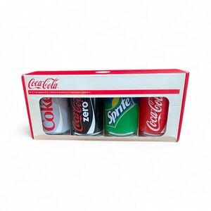 Vintage COCA COLA Four 16 Oz. Retro Can
Style Glasses.